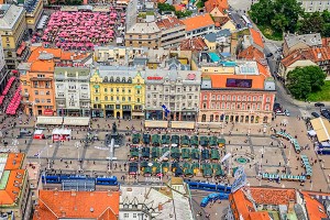 Zagreb, helicopter aerial view